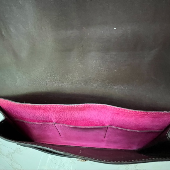 HERMES Dogon Duo Bi-color Suede Eversoft Chocolate/Rose wallet - Picture 10 of 12